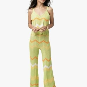 Chevron Patterned Green Jumpsuit